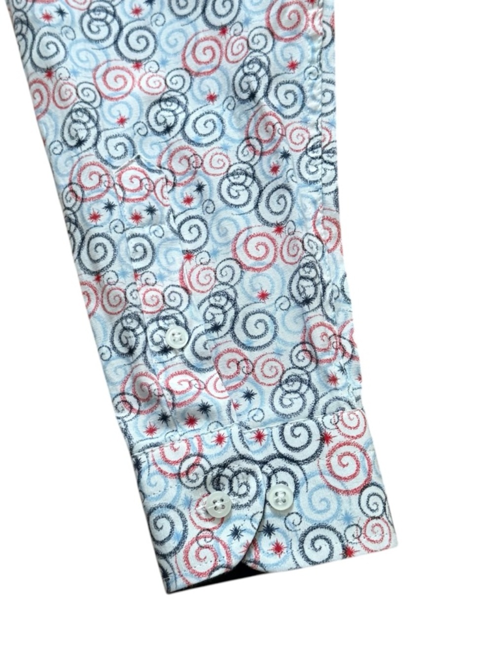 Elie Balleh Long Sleeve Dress Shirt Size XL Neck 17 Slim Fit Swirl Print Italy - Picture 10 of 14